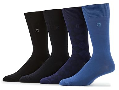 Perry Ellis Men's Portfolio 4 Pack Bamboo Socks, New Med Asst, One Size
