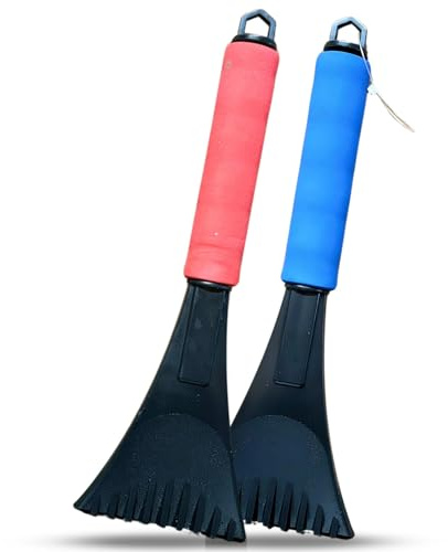 NEXCARZE 2 x Ice Scraper for Car Windscreen | Windscreen De-Icer | Snow Shovel Ice Scraper | Frost & Snow Removal Tool | Non-Scratch, Windshield Winter Car Accessories | Pack Of 2