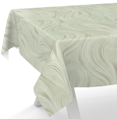 ANRO Wachstuchtischdecke Wachstischdecke Wachstuch Tischdecke abwaschbar Gartentischdecke Abstrakt Grün 100x140cm Schnittkante