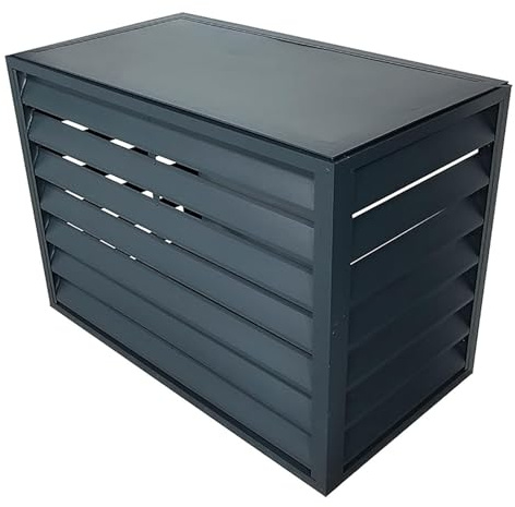 Klimaanlagen Abdeckung aus Aluminium Blumenständer Draußen Gitter Klimaanlagen Zaun Für Außengeräte Dekorativer Bildschirm Der Klimaanlage Sichtschutz Zäune Jalousien Design blau