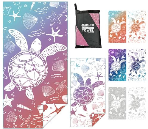 ZEOXUER Telo Mare Grande Microfibra Spiaggia - Telo Mare Asciugatura Rapida, Extra Large 71x39（180x100 cm）, Leggero e Antisabbia per Piscina, Campeggio, Yoga, Sport- Ideale per Regali e Vacanze