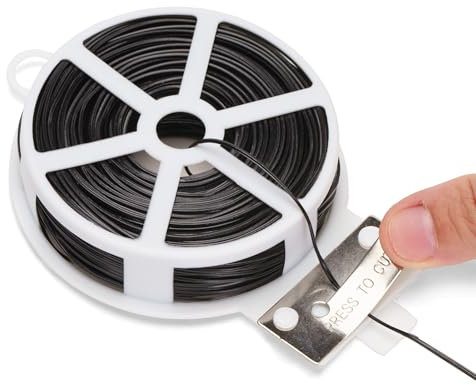 KINGLAKE Fascette nere per piante da giardino, 50 m, filo da giardinaggio con taglierina, morbide fascette di supporto per piante rampicanti