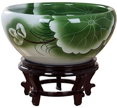 Pot De Fleur Conteneur de plantes Pot de fleur en céramique sans trou de fond Pot de fleur de lotus Pot de plante hydroponique Salon Simple Aquarium décoratif Pots De Fleurs Pour Plantes D'intérieur(D