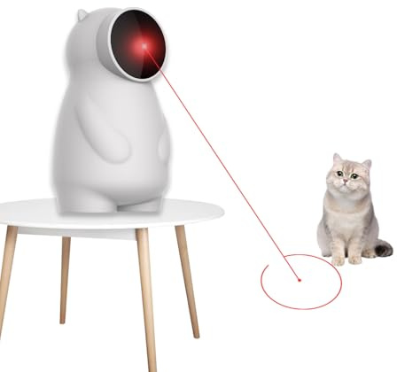 HENESE Elektronisches Katzenspielzeug,Katzenspielzeug Selbstbeschäftigung,Automatisches Spielzeug Wiederaufladbares Katzen Roter Punkt Spielzeug,ideal für aktive Unterhaltung und Bewegung