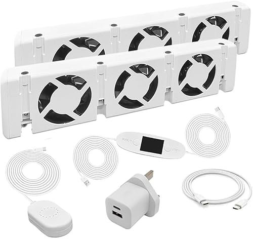 3.0 Radiator Fan, Household Smart Radiator Booster Extension Set Ventilator Fan, Energy Saving Radiator Fan, Improve Heating Efficiency,Heater Booster for Underheaters (D-uo Set)