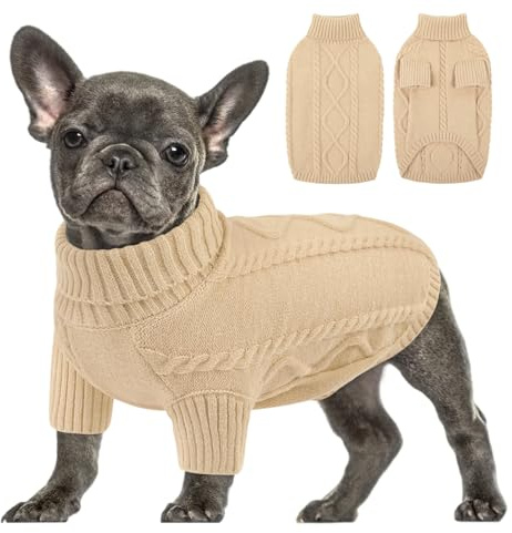 Queenmore Pullover Hund Groß Wärme Hundepulli Strick Pullover Hund XL | Strickmantel mit Zopfmuster Hundepullover für Labrador, Border Collie & Golden Retriever, für Spaziergänge Herbst Wintertage