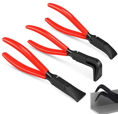 Lot de 3 petites pinces pliantes 0 45 à 90 ° - Mini pinces à tôle - Pince à chanfreiner - Pince à tôle large 22 mm - Outil couvreur pour plier et lisser les tôles