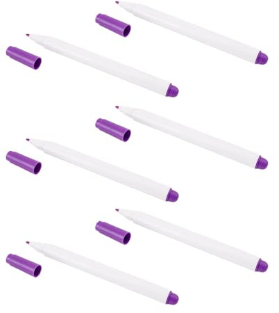 CAZSTYK 6 luftlöschbare Stoffstifte (1 mm oder 0,5 mm), wasserlöslicher Stoffmarker, feine Spitze zum Nähen, Markieren und Basteln, Markierstift