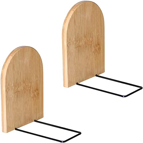 Cpolebev Reggilibri Decorativi In Legno Supporto per Libri da Ufficio Estremità per Scaffali Reggilibri Robusti per Scaffali