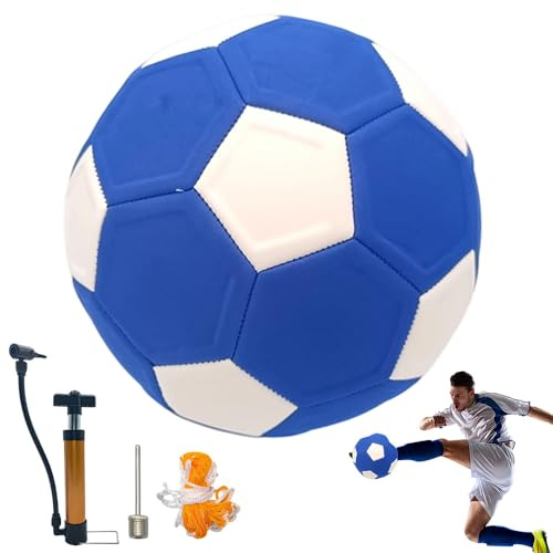 PLLYPE Böjd fotboll, 22 cm gummi fotboll kurva, Swerve Ball fotboll med pump och nät, lämplig för fotbollspresenter och matcher för barn (storlek 5)