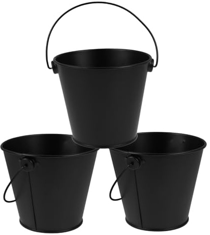 Mikikit 3 Piezas Cubo de Grasa para Barbacoa de Hojalata Recogedor de Aceite Portátil Resistente para Parrilla y