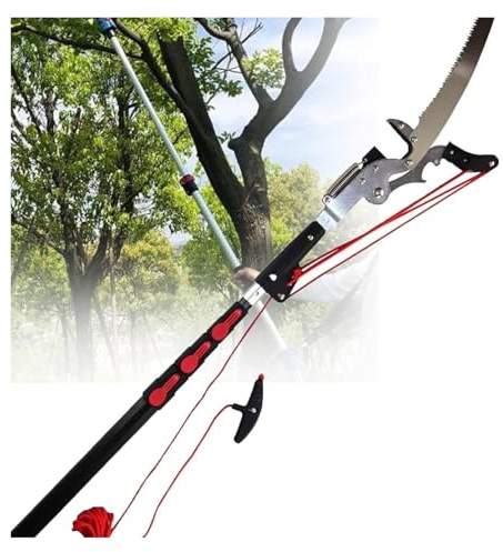 Pole Pruning Saw, Telescopic Tree Pruner, Telescopic Pole with Pull Cord, for Pruning and Trimming Branches and Leaves(24ft/7.2m)