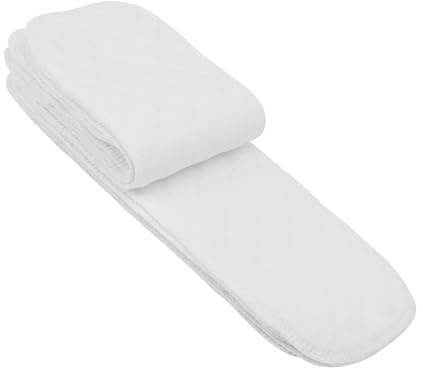 Fockety Inserto per Pannolini in Tessuto di Cotone Morbido e Traspirante per Bambini Piccoli per Doppia capacità di Assorbimento, 10 Pezzi per la Maggior Parte dei Bambini (Sei strati (32 * 12 cm))