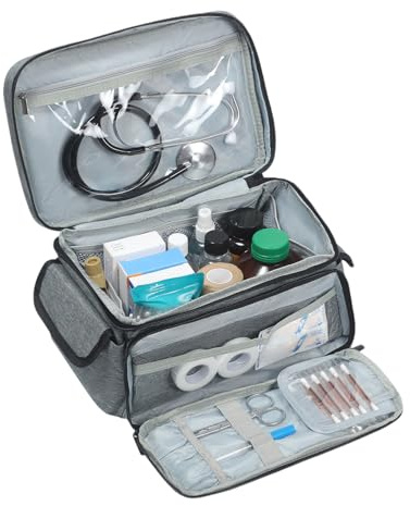 Doctor Bag - Portable Nursing Work Bag, Lightweight Medical Supply Organizer, Durable Student Nurse, Multi-Pocket Health Storage, Compact Nylon Tote, Easy Carry Design | Hospital Clinic Travel Use