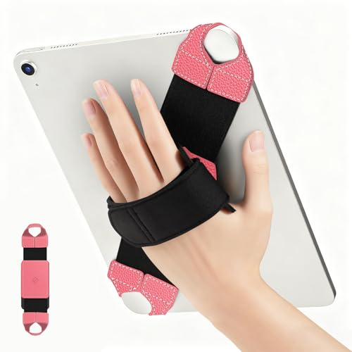 FINTIE Wrist Strap Universal Tablet for 9-11 Inch Tablets & eReaders, [360° Rotatable] PU Leather, Safe, Portable, Adjustable Handle for iPad/Samsung/Xiaomi Tablets, Watermelon