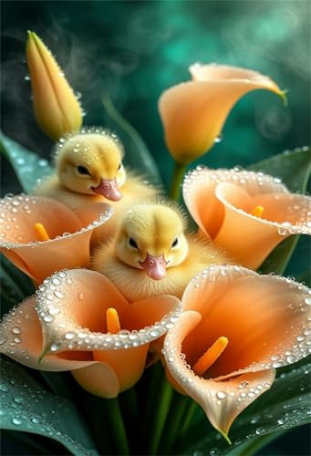 Puzzles für Erwachsene 120 Teile - DIY Puzzle Calla-Lilien-Enten - EIN Herausforderndes Kunst,Puzzlespiele für Pädagogisches Spiel Die Ganze Familie als Wanddekoration und Geschenk