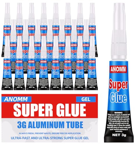 ANOMM 24 x 3 g superlim extra starkt, universellt gellim superlim, transparent och sömlös, förhindrar munstoppning, superlim för plast, gummi, läder, metall, keramik och glas