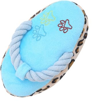 Hohopeti Giocattolo Squeaky Portatile per Cani e Gatti in Peluche Blu a Forma di Ciabatta per Masticare e Giocare, per Alleviare Stress e Uso Domestico