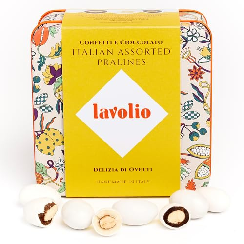 Lavolio DELICIA DE MINI-HUEVOS - Surtido de pralines con frutas secas y confitadas - Elegante chocolate italiano para regalar - Caja gourmet refinada y elegante - Sin gluten - 150 g