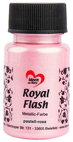 Ideen mit Herz Royal Flash, Acryl-Farbe, metallic, mit feinsten Glitzerpartikeln, 50 ml (pastell-rosa)
