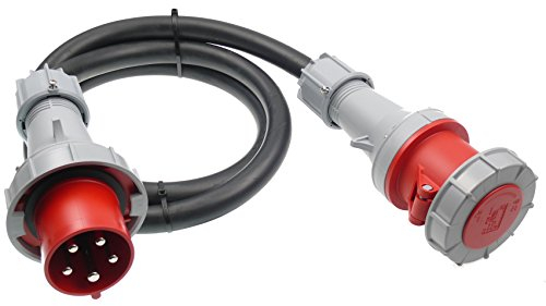 maxgo CEE-Verlängerungskabel Starkstromkabel Kraftstromkabel Verlängerungsleitung 20 Meter Gummileitung H07RN-F 5x16mm² 63A PCE Wasserdicht IP67 für Außenbereich 20m