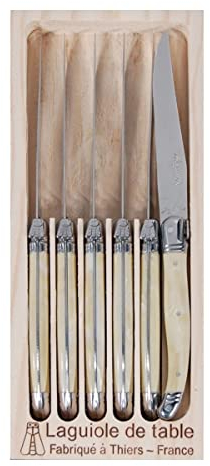 Jean Dubost - Coffret 6 couteaux Laguiole imitation corne
