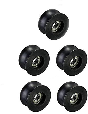 Chiloskit 5 Stück 8 x 40 x 20 mm U-Rillen-Nylon-Führungsrolle, Radlager.