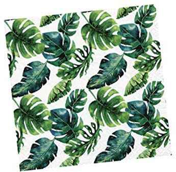 Anniversary House Tiflair Serviettes de table 3 plis Motif feuilles de jungle, PJ340156, multicolore
