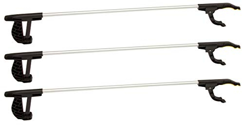 BigDean 3er Set Greifzange 76 cm lang mit magnetischer Spitze + rutschfestem Griff - Als Hand-Verlängerung und Hilfe beim Aufheben - Auch ideal für Senioren und Invaliden