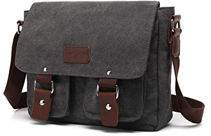 FANDARE Neu Retro Umhängetasche Herren Damen Schultertaschen Crossbody Messenger Handy Umhängetasche Segeltuch Männerhandtasche Arbeit Schulranzen Outdoor Reise Party Stadttasche Dunkelgrau