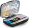 Fullicon Organizador de píldoras de viaje organizador de medicamentos portátil grande 8 compartimentos caja de pastillas estuche de viaje con vitaminas soporte hermético y a prueba de humedad (negro)