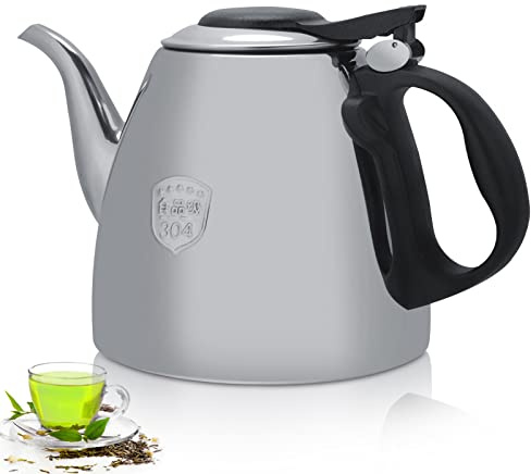 Stainless Steel Teapot,1.2L Tea Kettle Stovetop with Heat-Resistant Handle,Stove-top Teapot Tea Coffee Pot Kettle for Fruit Herbal and Infusion Tea,13.5×14cm/5.31×5.51inch