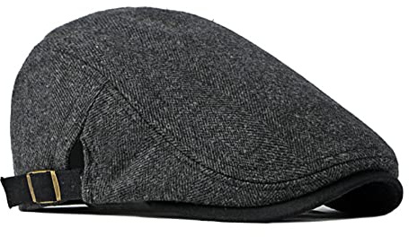 besbomig Herr Platt Keps Klassisk Tweed Flat Cap Basker Hatt, Herrbasker Platta Kepsar Newsboy Irländsk Keps Justerbar 55-60cm Vintage Baskrar för Herr Dam