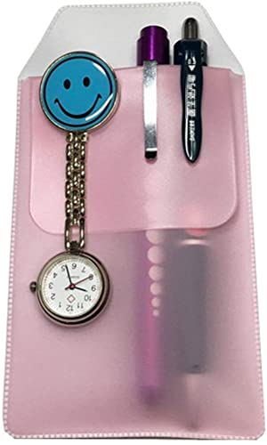 GIVBRO Stifteetui aus PVC, flach, für Ärzte, Krankenschwestern, auslaufsicher, Pink, 6 Stück
