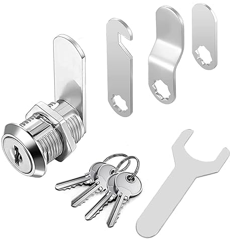 Serrure de sécurité pour boîte aux lettres avec, errure de meubles, 4 clés pour tiroir, ​Serrure de came d'armoire, livré avec 4 plaques de serrure différentes