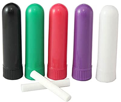 Lot de 12 Tubes vides en Plastique pour huiles essentielles, inhalateurs Rechargeables pour aromathérapie, bâtonnets nasaux, inhalateurs personnels avec mèches en Coton