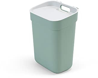CURVER Ready to Collect 100% Recycled 10L Kitchen Accessories Recycling Lift Top Bin Green with Light Grey Lid
