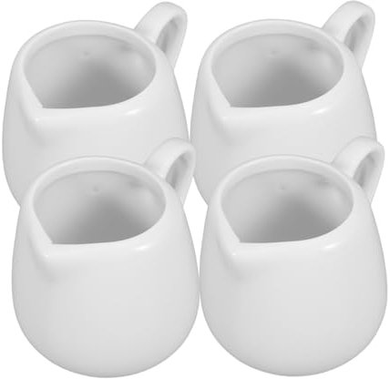 Luxshiny 4stücke Mini-keramik Milchkännchen Mit Griff Kleine Sauce Jugs Für Kaffee Und Sahne Praktisch Und Leicht Für Tischservierungen Und Gewürze