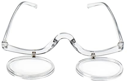 MilyaDE Make-Up Brille Lesebrille Schminkbrille Rotatable Flip Up Drehbare Presbyopie Sehhilfe Lesehilfe mit Stärke, Grau 1,5