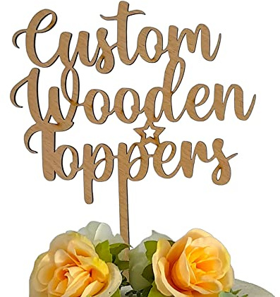 Wooden Cake Topper | Any Message | Personalised Cake Toppers | Happy Birthday, Anniversary, Baby Shower, and Wedding Toppers | 3.6mm Plywood by 3 LITTLE DESSERTS