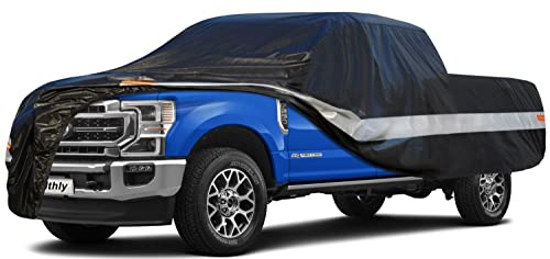 Holthly 10 Layers Truck Cover Waterproof All Weather. Pickup Truck Cover Rain Snow UV Dust Protection. Length: 230-242 inches, Universal Fit for Ford F150 Chevy Silverado Dodge Ram 1500.