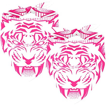 Hundehalstuch, Neon-Pink, Tiger-Schal, Chiffon-Halstuch, Dreieck-Lätzchen, Zubehör für kleine, mittelgroße und große Hunde, Welpen, Haustiere, 2 Stück