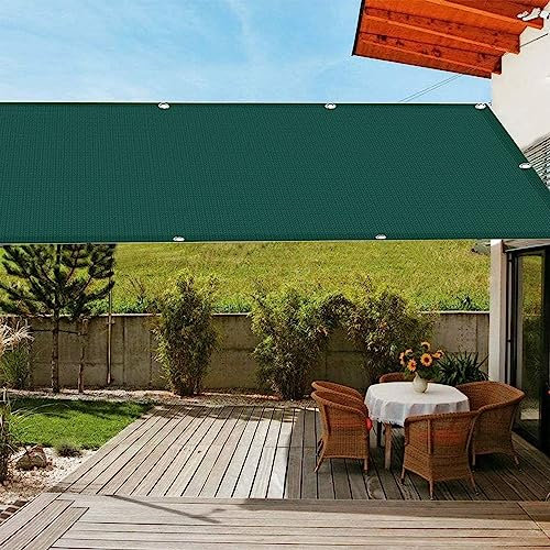 AMZYU Balkon Sichtschutz Terrasse 120 x 950 cm Schattennetz Schattiergewebe Garten wasserabweisend & witterungsfest mit Kabelbinder für Garten, Balkon, Dunkelgrün