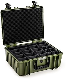 B&W International B&W Transportkoffer Outdoor - Typ 6000 Bronze-Grün - mit Variabler Facheinteilung - wasserdicht nach IP67 Zertifizierung, staubdicht, bruchsicher und unverwüstlich