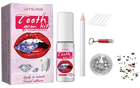 Mineatig Strass Dentaire Kit,Strass Dentaire Kit Avec Colle,Gemmes Bijoux Dentaire,Bijoux Dents Bricolage Professionnels,Gemmes Dents Pour Débutant