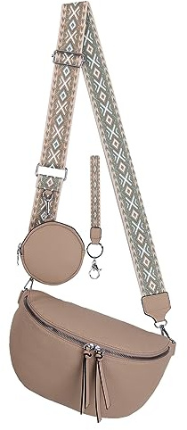 EAAKIE Bauchtasche Umhängetasche Crossbody-Bag Hüfttasche Kunstleder Italy-Design