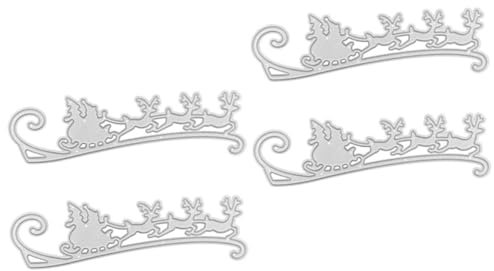 EXCEART 4 Stück Weihnachtssterben Weihnachtsprägung Stirbt Weihnachtsschablonen Vorlage Metallschablone Stanzteile Aus Metall Gestanzte Vorlage Messer Aus Kohlenstoffstahl Kind Weihnachten