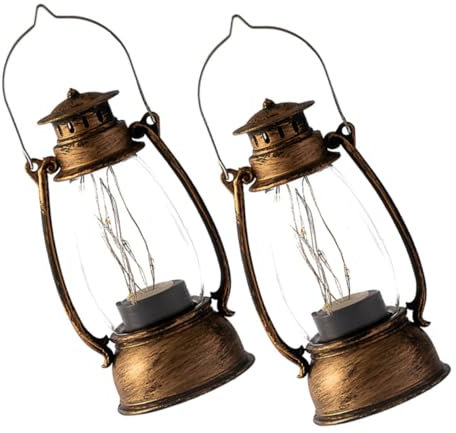 MAGICLULU 2stücke Elektronische Petroleumlampe Aus Kunststoff Vintage-öllampe Für Innenbereich Tischdekorationslampe Retro-beleuchtung Für Wohnzimmer Und Küche
