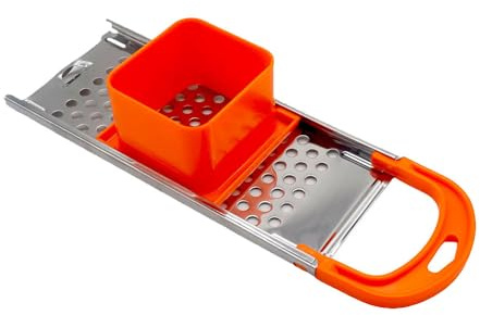 Spätzlehobel - Spätzlepresse Spätzlereibe Reibe aus Edelstahl für selbstgemachte Spätzle und Knöpfle, Spätzlesieb für alle Töpfe, Orange