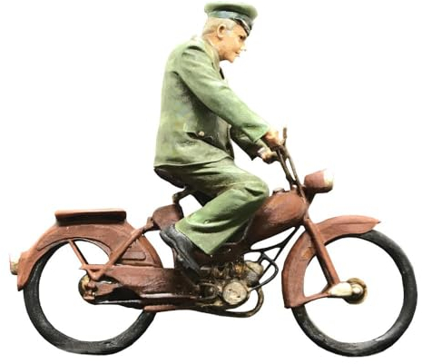 modellbahn-exklusiv Polizei ABV DDR 1960 mit Moped, Modellbahnfigur handbemalt, Spur 0 (Null), 1:45